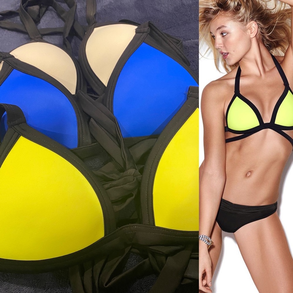 VS Pink triangle wrap push up bikini tops